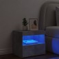 vidaXL Nachttisch mit LED-Leuchten Betongrau 50x40x45 cm vidaXL Nachttisch mit LED-Leuchten Betongrau 50x40x45 cm