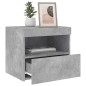 vidaXL Nachttisch mit LED-Leuchten Betongrau 50x40x45 cm vidaXL Nachttisch mit LED-Leuchten Betongrau 50x40x45 cm