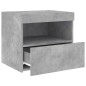 vidaXL Nachttisch mit LED-Leuchten Betongrau 50x40x45 cm vidaXL Nachttisch mit LED-Leuchten Betongrau 50x40x45 cm