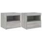 vidaXL Nachttische mit LED-Leuchten 2 Stk. Grau Sonoma 50x40x45 cm vidaXL Nachttische mit LED-Leuchten 2 Stk. Grau Sonoma 50x40x45 cm