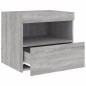 vidaXL Nachttische mit LED-Leuchten 2 Stk. Grau Sonoma 50x40x45 cm vidaXL Nachttische mit LED-Leuchten 2 Stk. Grau Sonoma 50x40x45 cm