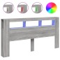 vidaXL LED-Kopfteil Grau Sonoma 200x18,5x103,5 cm Holzwerkstoff