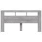 vidaXL LED-Kopfteil Grau Sonoma 200x18,5x103,5 cm Holzwerkstoff