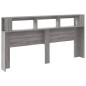 vidaXL LED-Kopfteil Grau Sonoma 200x18,5x103,5 cm Holzwerkstoff
