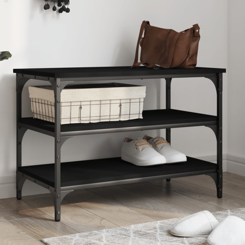 vidaXL Schuhbank Schwarz 70x38,5x49 cm Holzwerkstoff vidaXL Schuhbank Schwarz 70x38,5x49 cm Holzwerkstoff