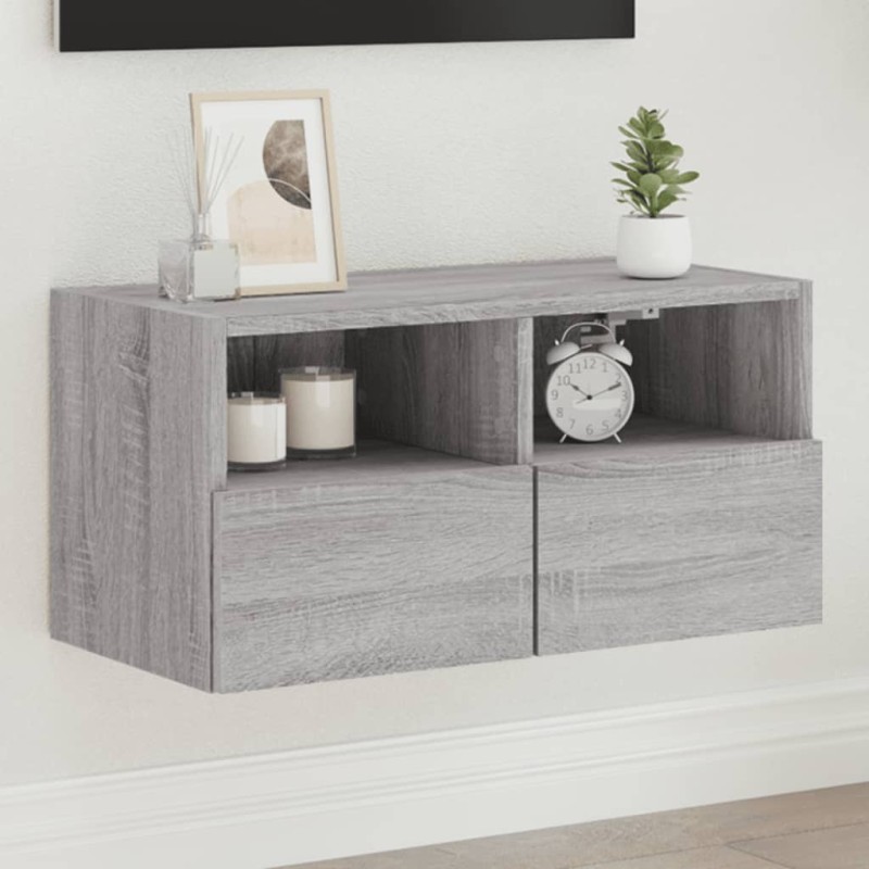 vidaXL TV-Wandschrank Grau Sonoma 60x30x30 cm Holzwerkstoff vidaXL TV-Wandschrank Grau Sonoma 60x30x30 cm Holzwerkstoff
