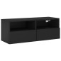 vidaXL TV-Wandschrank Schwarz 80x30x30 cm Holzwerkstoff vidaXL TV-Wandschrank Schwarz 80x30x30 cm Holzwerkstoff