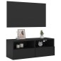 vidaXL TV-Wandschrank Schwarz 80x30x30 cm Holzwerkstoff vidaXL TV-Wandschrank Schwarz 80x30x30 cm Holzwerkstoff