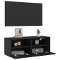 vidaXL TV-Wandschrank Schwarz 80x30x30 cm Holzwerkstoff vidaXL TV-Wandschrank Schwarz 80x30x30 cm Holzwerkstoff