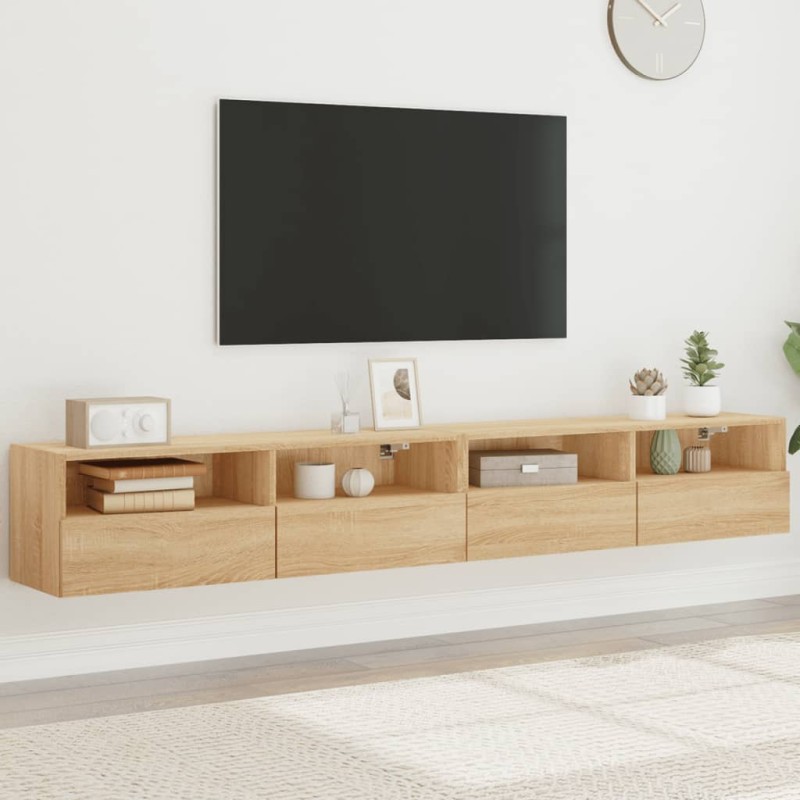 vidaXL TV-Wandschränke 2 Stk. Sonoma-Eiche 100x30x30 cm Holzwerkstoff vidaXL TV-Wandschränke 2 Stk. Sonoma-Eiche 100x30x30 cm Holzwerkstoff
