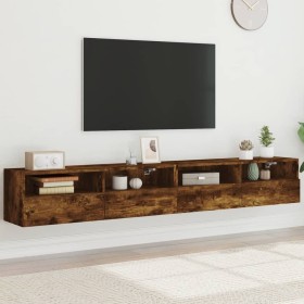 vidaXL TV-Wandschränke 2 Stk. Räuchereiche 100x30x30 cm Holzwerkstoff
