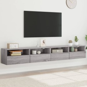 vidaXL TV-Wandschränke 2 Stk. Grau Sonoma 100x30x30 cm Holzwerkstoff