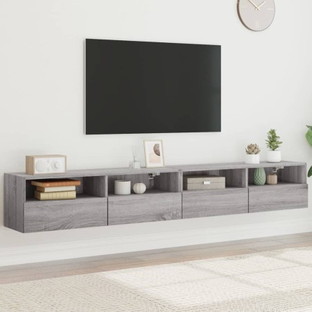 vidaXL TV-Wandschränke 2 Stk. Grau Sonoma 100x30x30 cm Holzwerkstoff