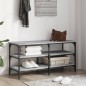 vidaXL Schuhbank Grau Sonoma 100x38,5x49 cm Holzwerkstoff vidaXL Schuhbank Grau Sonoma 100x38,5x49 cm Holzwerkstoff