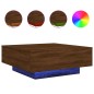 vidaXL Couchtisch mit LED-Leuchten Braun Eichen-Optik 80x80x31 cm vidaXL Couchtisch mit LED-Leuchten Braun Eichen-Optik 80x80x31 cm