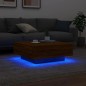 vidaXL Couchtisch mit LED-Leuchten Braun Eichen-Optik 80x80x31 cm vidaXL Couchtisch mit LED-Leuchten Braun Eichen-Optik 80x80x31 cm