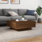 vidaXL Couchtisch mit LED-Leuchten Braun Eichen-Optik 80x80x31 cm vidaXL Couchtisch mit LED-Leuchten Braun Eichen-Optik 80x80x31 cm