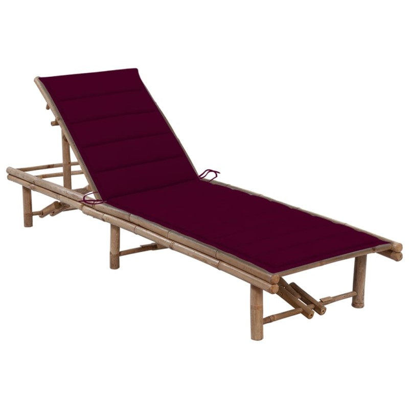 vidaXL Garten-Sonnenliege mit Auflage Bambus vidaXL Garten-Sonnenliege mit Auflage Bambus