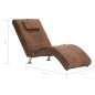 vidaXL Massage Chaiselongue mit Kissen Braun Wildleder-Optik vidaXL Massage Chaiselongue mit Kissen Braun Wildleder-Optik