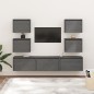 vidaXL TV-Schränke 7 Stk. Grau Massivholz Kiefer vidaXL TV-Schränke 7 Stk. Grau Massivholz Kiefer