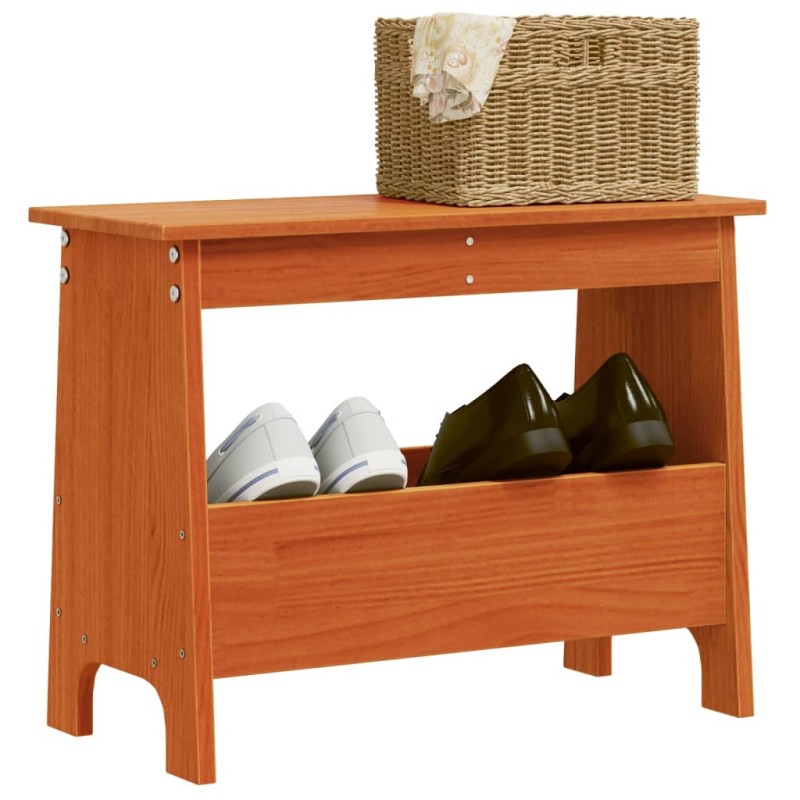 vidaXL Flurbank Wachsbraun 60x28x45 cm Massivholz Kiefer vidaXL Flurbank Wachsbraun 60x28x45 cm Massivholz Kiefer