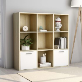 vidaXL Bücherregal Weiß Sonoma-Eiche 98x30x98 cm Holzwerkstoff