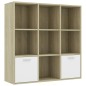 vidaXL Bücherregal Weiß Sonoma-Eiche 98x30x98 cm Holzwerkstoff vidaXL Bücherregal Weiß Sonoma-Eiche 98x30x98 cm Holzwerkstoff