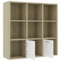 vidaXL Bücherregal Weiß Sonoma-Eiche 98x30x98 cm Holzwerkstoff vidaXL Bücherregal Weiß Sonoma-Eiche 98x30x98 cm Holzwerkstoff
