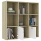 vidaXL Bücherregal Weiß Sonoma-Eiche 98x30x98 cm Holzwerkstoff vidaXL Bücherregal Weiß Sonoma-Eiche 98x30x98 cm Holzwerkstoff