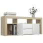 vidaXL TV-Schrank Weiß und Sonoma-Eiche 120x30x50 cm Holzwerkstoff vidaXL TV-Schrank Weiß und Sonoma-Eiche 120x30x50 cm Holzwerkstoff