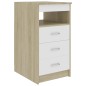 vidaXL Sideboard mit Schubladen Weiß Sonoma-Eiche Holzwerkstoff vidaXL Sideboard mit Schubladen Weiß Sonoma-Eiche Holzwerkstoff