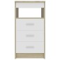 vidaXL Sideboard mit Schubladen Weiß Sonoma-Eiche Holzwerkstoff vidaXL Sideboard mit Schubladen Weiß Sonoma-Eiche Holzwerkstoff
