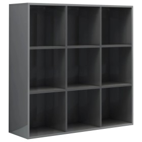 vidaXL Bücherregal Hochglanz-Grau 98x30x98 cm Holzwerkstoff