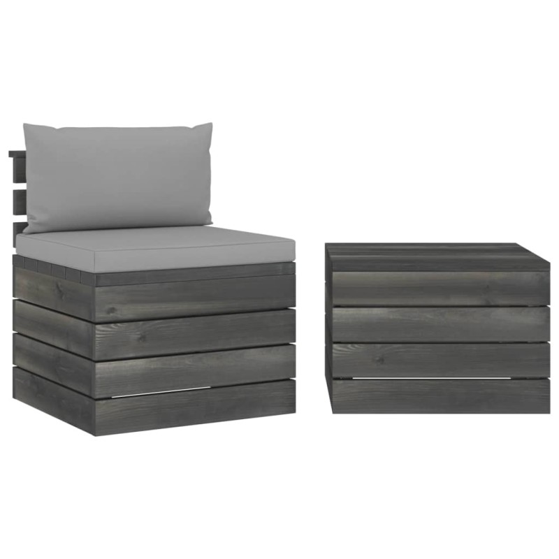 vidaXL 2-tlg. Garten-Sofagarnitur aus Paletten mit Kissen Kiefernholz vidaXL 2-tlg. Garten-Sofagarnitur aus Paletten mit Kissen Kiefernholz