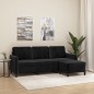 vidaXL 3-Sitzer-Sofa mit Hocker Schwarz 180 cm Samt vidaXL 3-Sitzer-Sofa mit Hocker Schwarz 180 cm Samt