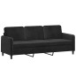 vidaXL 3-Sitzer-Sofa mit Hocker Schwarz 180 cm Samt vidaXL 3-Sitzer-Sofa mit Hocker Schwarz 180 cm Samt