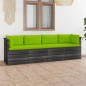 Garten-Palettensofa 4-Sitzer mit Kissen Kiefer Massivholz Garten-Palettensofa 4-Sitzer mit Kissen Kiefer Massivholz