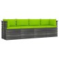 Garten-Palettensofa 4-Sitzer mit Kissen Kiefer Massivholz Garten-Palettensofa 4-Sitzer mit Kissen Kiefer Massivholz