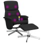 vidaXL Massagesessel mit Fußhocker Schwarz Stoff vidaXL Massagesessel mit Fußhocker Schwarz Stoff