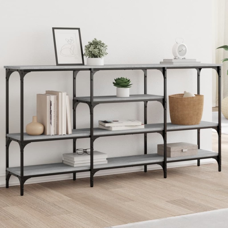 vidaXL Konsolentisch Grau Sonoma 160x29x80 cm Holzwerkstoff vidaXL Konsolentisch Grau Sonoma 160x29x80 cm Holzwerkstoff