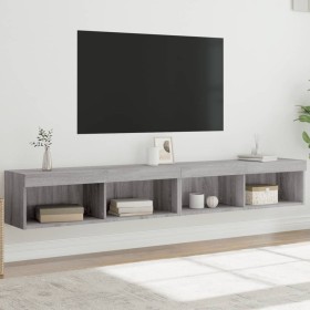 vidaXL TV-Schränke mit LED-Leuchten 2 Stk. Grau Sonoma 100x30x30 cm