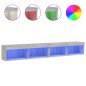 vidaXL TV-Schränke mit LED-Leuchten 2 Stk. Grau Sonoma 100x30x30 cm vidaXL TV-Schränke mit LED-Leuchten 2 Stk. Grau Sonoma 100x30x30 cm
