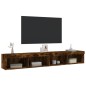vidaXL TV-Schränke mit LED-Leuchten 2 Stk. Räuchereiche 100x30x30 cm vidaXL TV-Schränke mit LED-Leuchten 2 Stk. Räuchereiche 100x30x30 cm