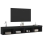 vidaXL TV-Schränke mit LED-Leuchten 2 Stk. Schwarz 100x30x30 cm vidaXL TV-Schränke mit LED-Leuchten 2 Stk. Schwarz 100x30x30 cm