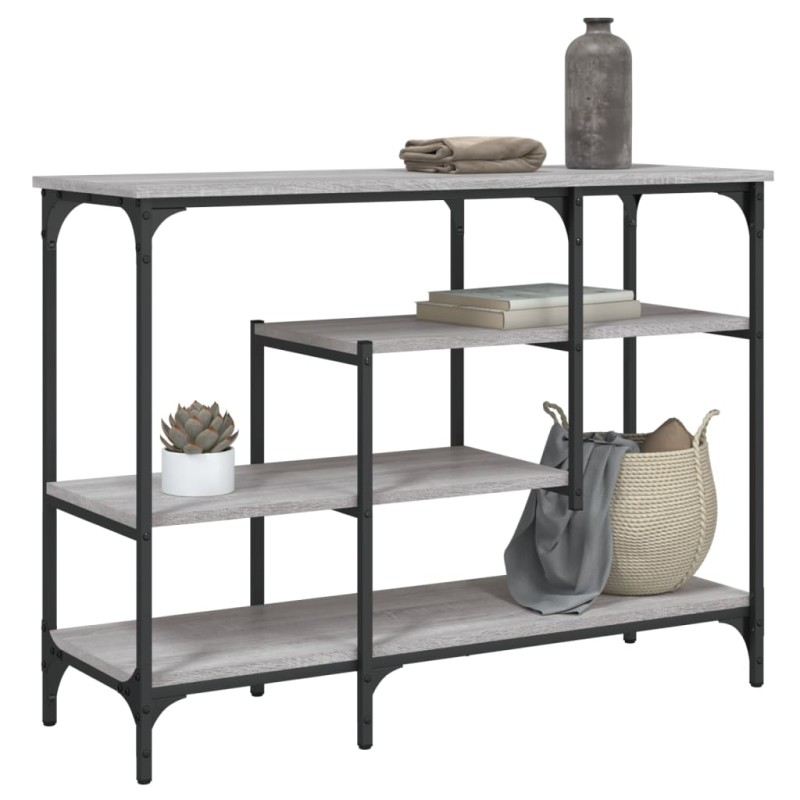 vidaXL Konsolentisch mit Ablagen Grau Sonoma 100x35x75 cm vidaXL Konsolentisch mit Ablagen Grau Sonoma 100x35x75 cm