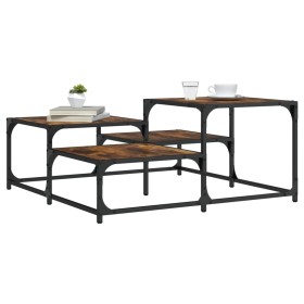 vidaXL Couchtisch Räuchereiche 87,5x87,5x40 cm Holzwerkstoff