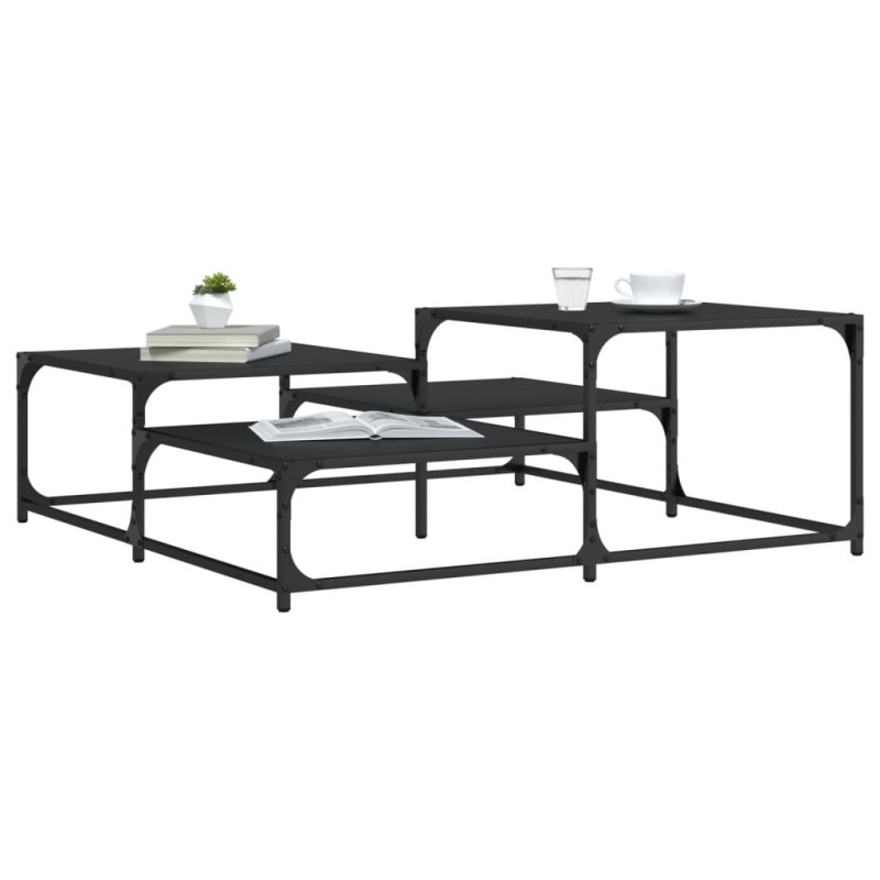 vidaXL Couchtisch Schwarz 107x107x40 cm Holzwerkstoff vidaXL Couchtisch Schwarz 107x107x40 cm Holzwerkstoff