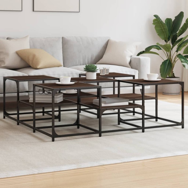 vidaXL Couchtisch Braun Eichen-Optik 121x121x40 cm Holzwerkstoff vidaXL Couchtisch Braun Eichen-Optik 121x121x40 cm Holzwerkstoff