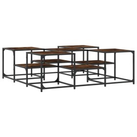 vidaXL Couchtisch Räuchereiche 121x121x40 cm Holzwerkstoff