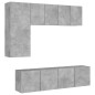 vidaXL 5-tlg. Wohnwand Betongrau Holzwerkstoff vidaXL 5-tlg. Wohnwand Betongrau Holzwerkstoff